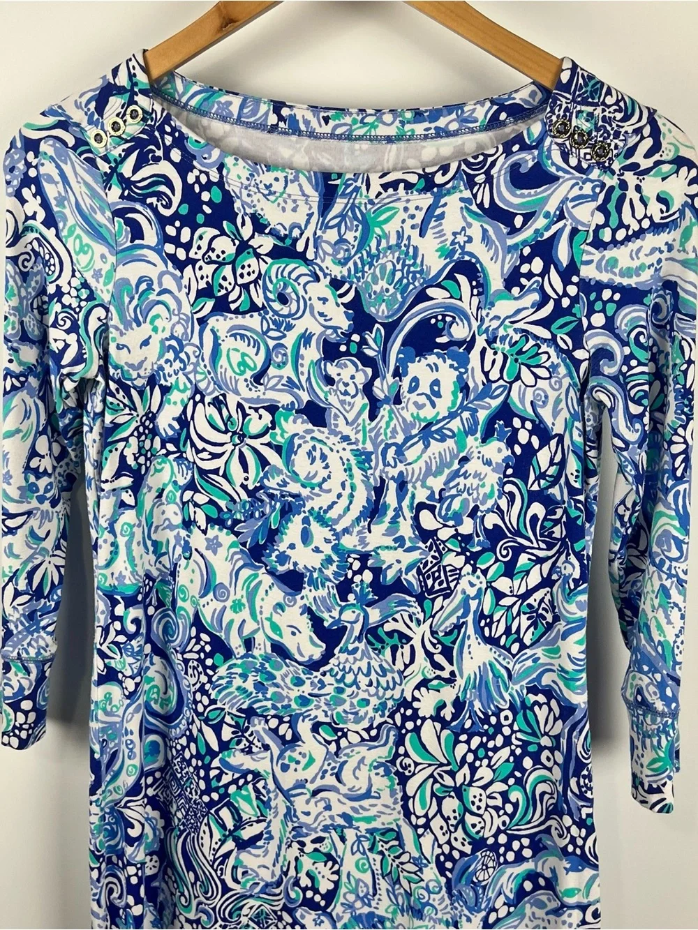 Lilly Pulitzer Sophie Mini Dress 60 Animals Royal Purple UPF 50 Size XS